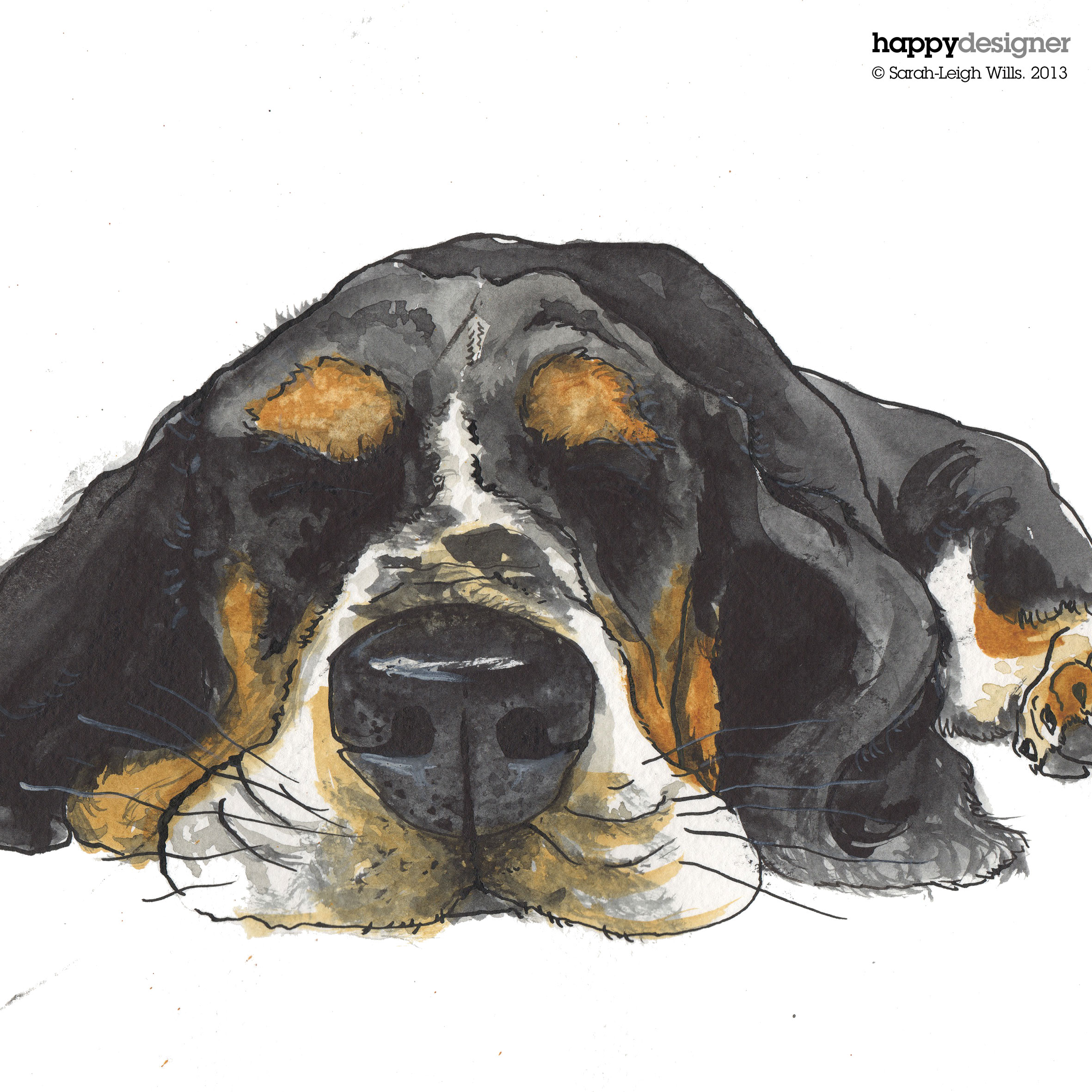 Basset hound illustrations – Happy Designer